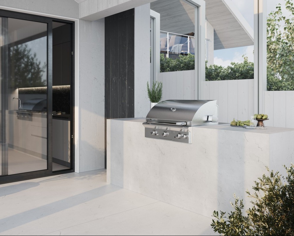 Outdoor BBQ area with a Dekton countertop